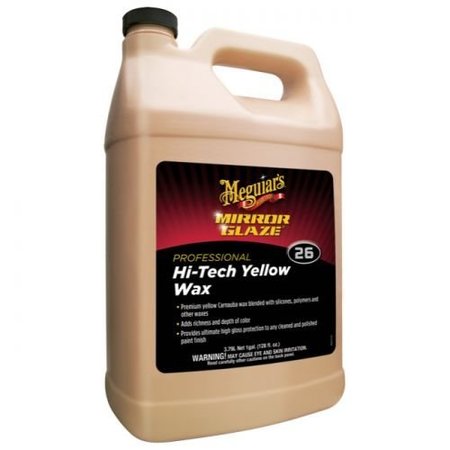 MEGUIARS WAX Yellow Carnauba Wax Blended With Silicones Polymers And Other Waxes Liquid 1 Gallon Jug M2601